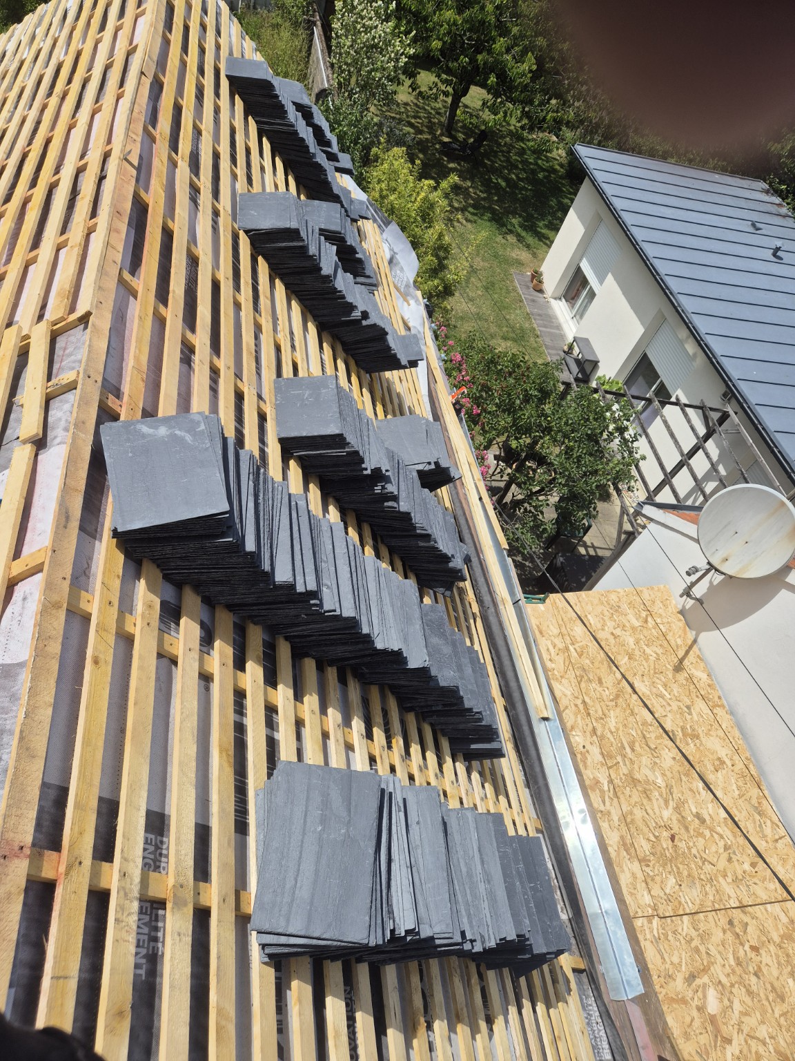 Rénovation ardoise en cours